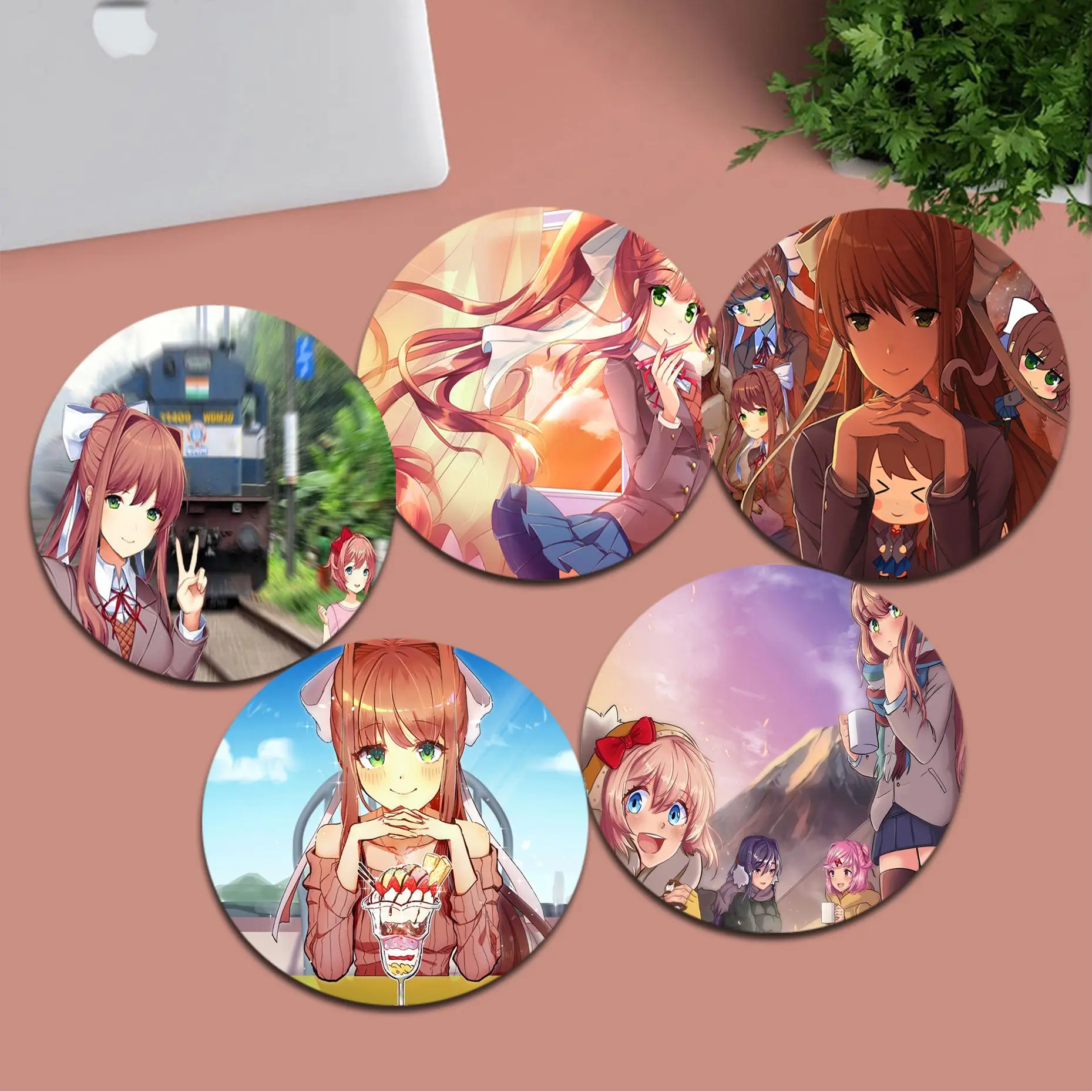 

Doki Doki Literature Club Mousepad Animation Round Big Promotion Table Mat Student Mousepad Games Pad Office Desk Accessories