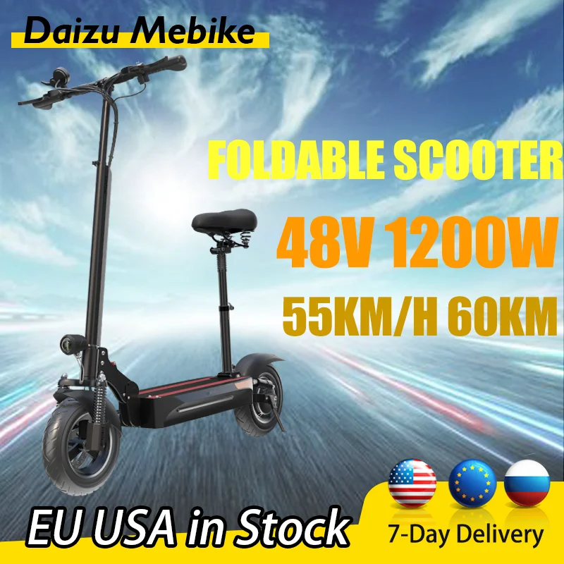 

Electric Scooters X500 Fast Speed 55KM/H E Scooters 55-60KM Portable Scooter 1200W 48V with Seat Waterproof