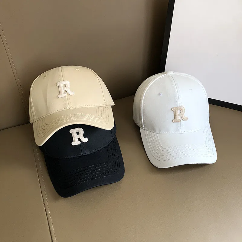 

Кепка женская с козырьком, новинка 2021, модная красная Кепка в сеточку с буквой R, Корейская версия, Повседневная Бейсболка от солнца, Мужская ...