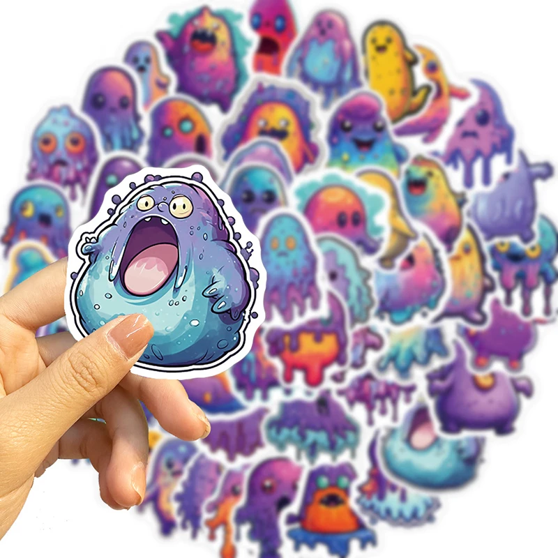 

50PCS Funny Cartoon Melting Monster Stickers DIY Skateboard Notebook Fridge Phone Car Cute Decals Graffiti Kid Decoration Toy