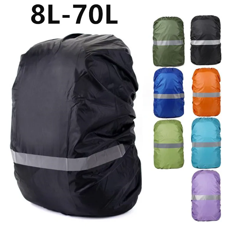 30L 40L 55L 70L Black Rain Cover Backpack Reflective Waterproof Bag Camo Tactical Outdoor Camping Hiking Climbing Rain Cover 2#