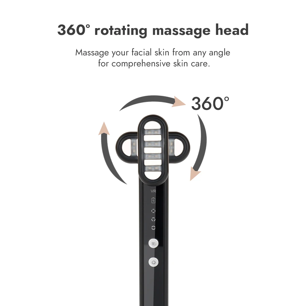 Массажер для лица вращающаяся на 360 градусов головка микротоковый вибрационный