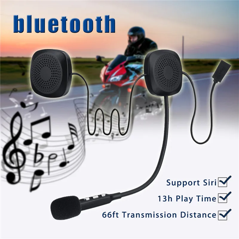 

Bluetooth 5.0 Wireless Motorcycle Helmet Headset Hands Free Call Kit Stereo Motorcycle Headset Anti-jamming MP3 Music Player