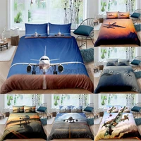 zeimon running plane bedding set modern soft lightweight polyester 23pcs duvet cover with pillowcase full single double size