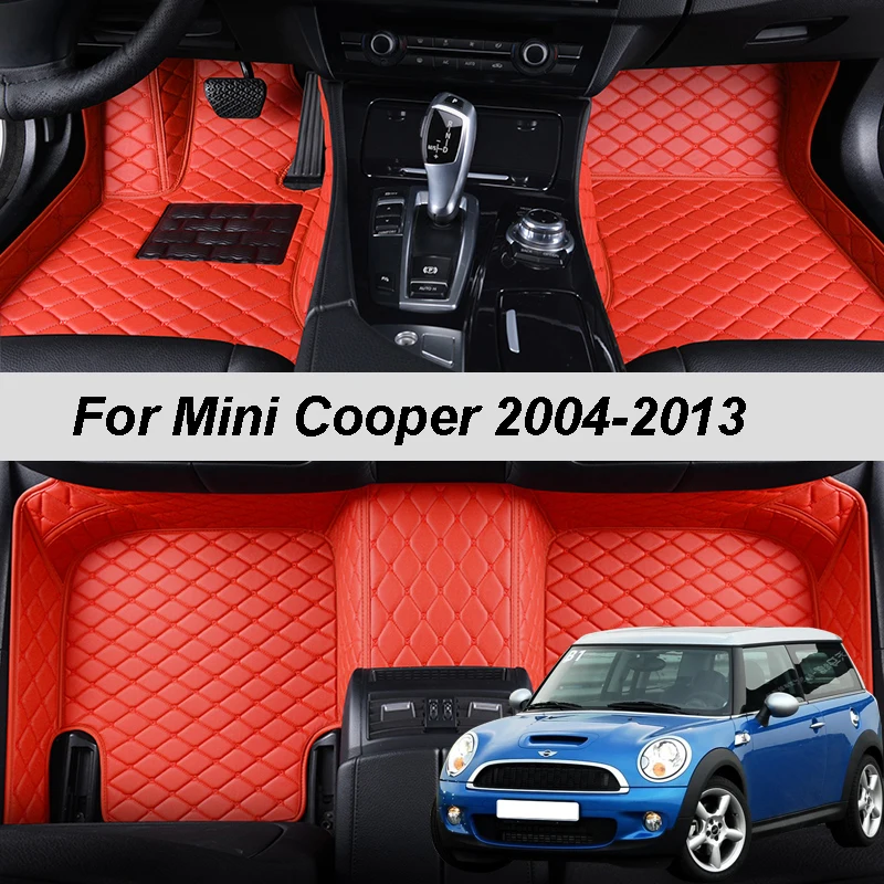 

Изготовленные на заказ кожаные автомобильные коврики для Mini Cooper 2004 2005 2006 2007 2008 2009 2010 2011 коврики подкладки для ног Аксессуары