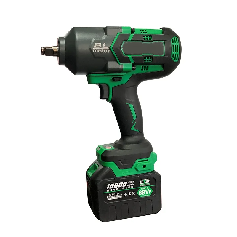 

Lithium Cordless Brushless Wrench Impact Screwdriver Machine with 1300N.M 21V 45A with 2pcs 5000mah battery