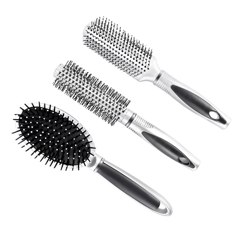 

Hair Brush Set - Paddle Brush,Round Blow Drying Hairbrush & Detangling Brush,Detangler Brush And Wide Tooth Comb