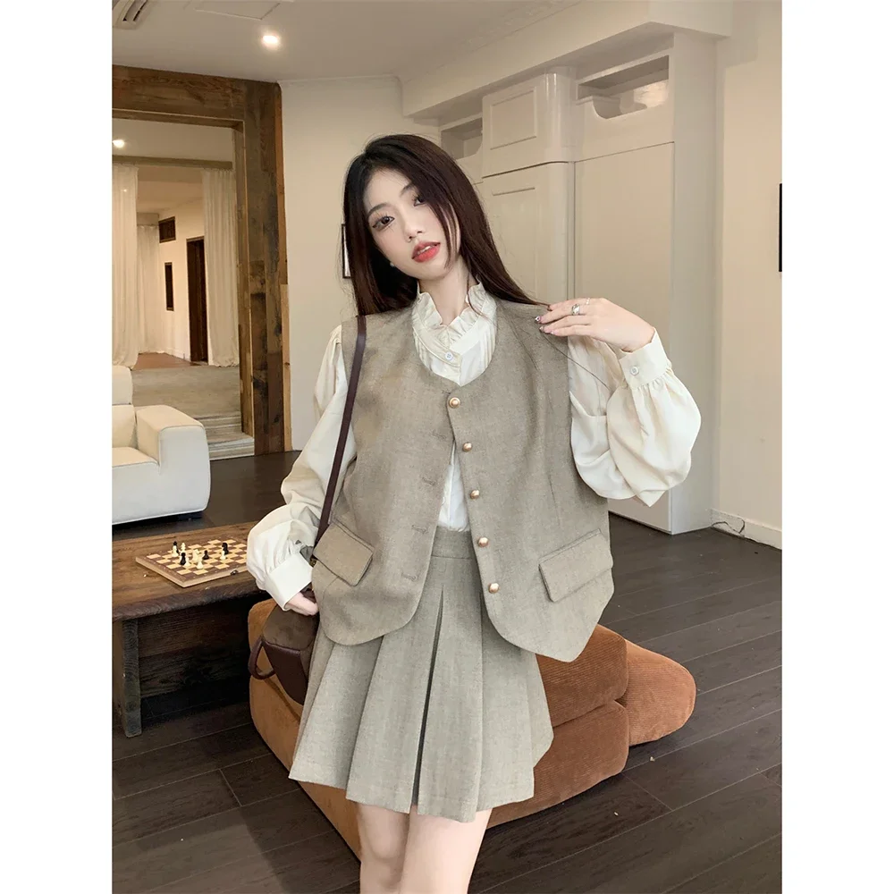 Стильная утягивающая плиссированная юбка с высокой талией женский модный костюм