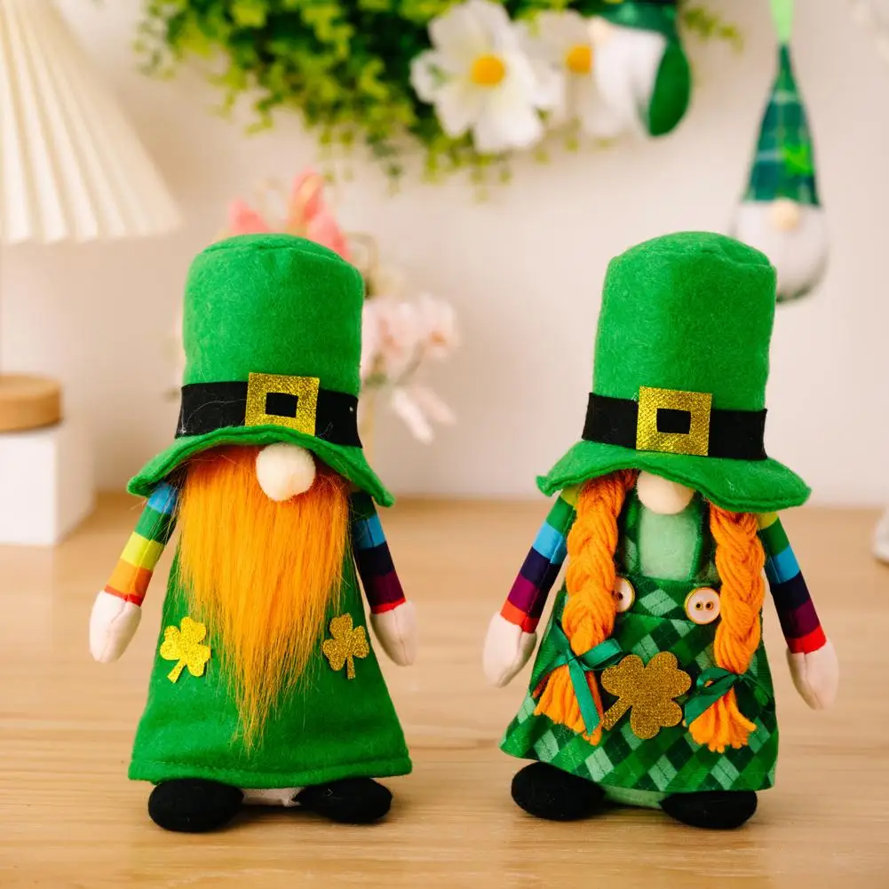 

Gnome Ornament Plush Good Luck Long Hat Saint Patricks Day Ireland Patron Saint Faceless Doll Dwarf Ornament Home Decor