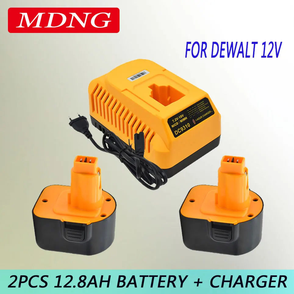 

12V Ni-MH Replacement Battery for Dewalt DC9071 Battery DW9071 DW9072 DC9071 DE9072 DE9074 DE9075 Power Tool Battery+Charger