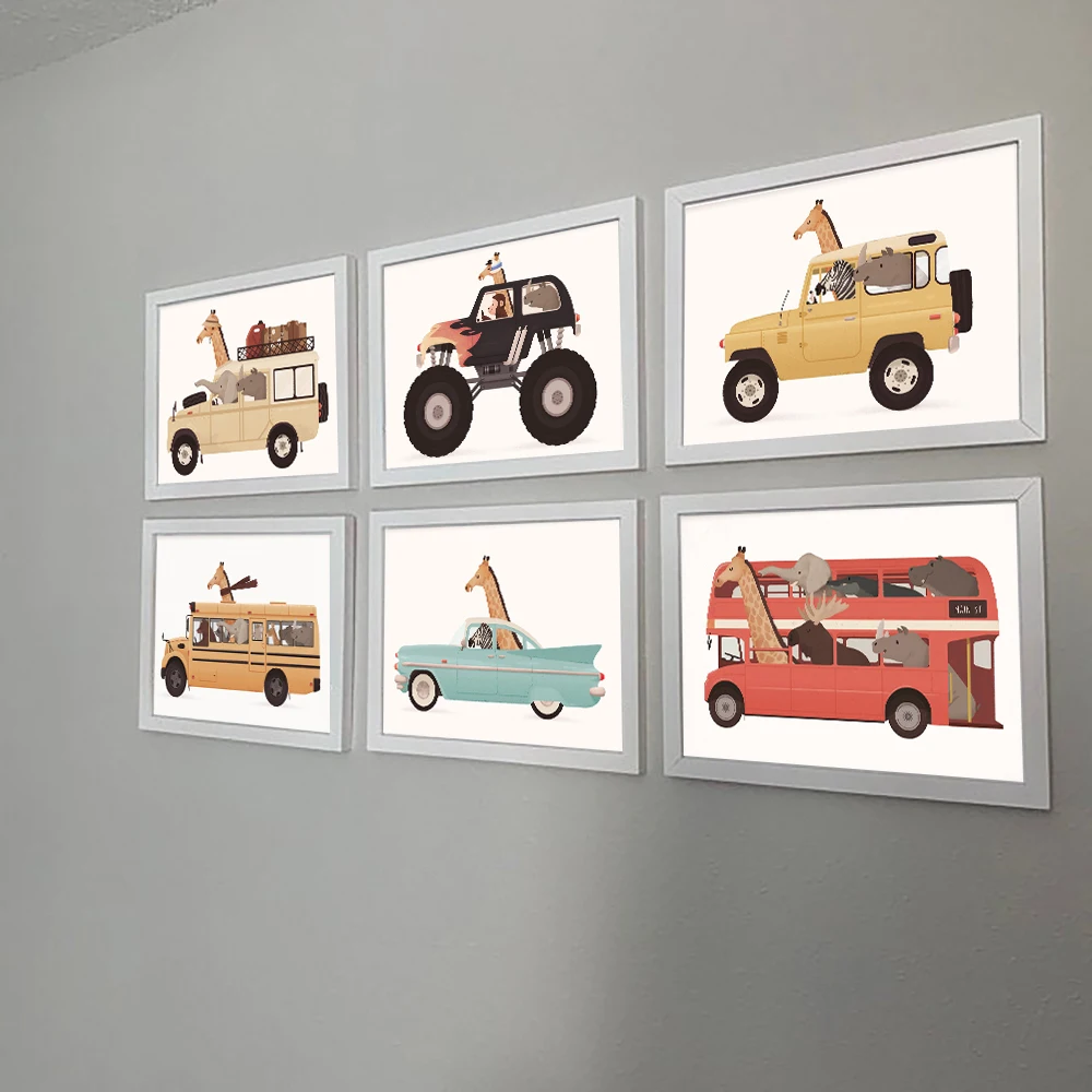 Настенный постер с принтом Мир животных для детской комнаты