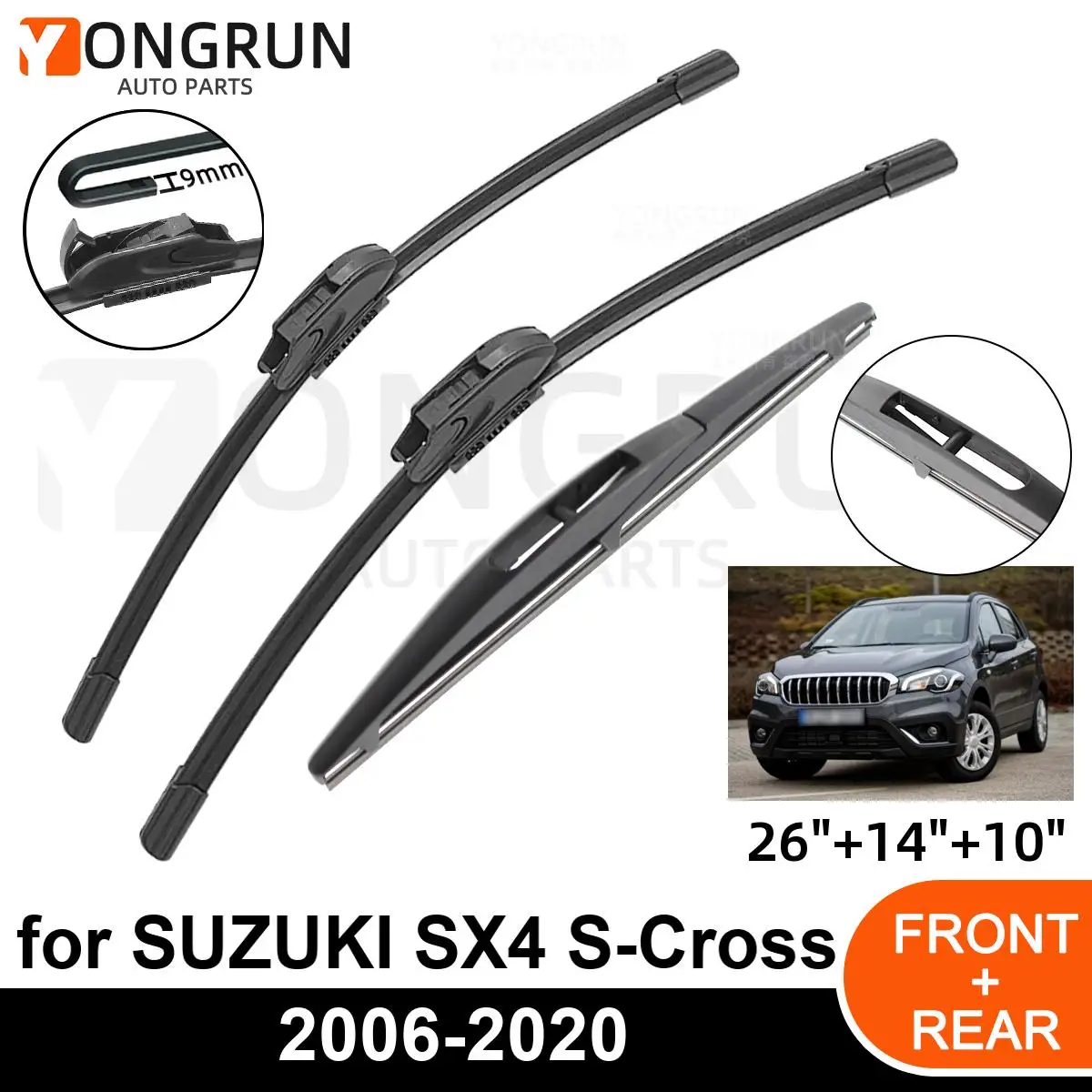 3 шт. автомобильный дворник для SUZUKI SX4 S-Cross 2006-2020 переднее и заднее лобовое стекло