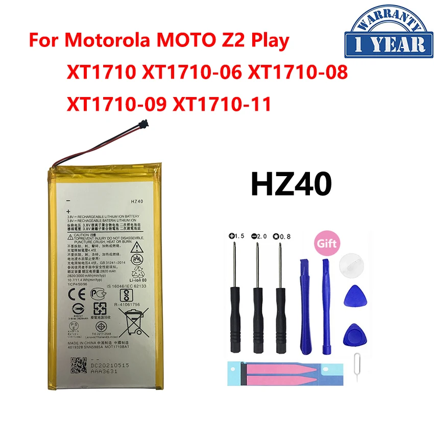 new original hz40 3000mah battery for motorola moto z2 play z2play xt1710 xt1710 06 xt1710 08 xt1710 09 xt1710 11 phone bateria free global shipping