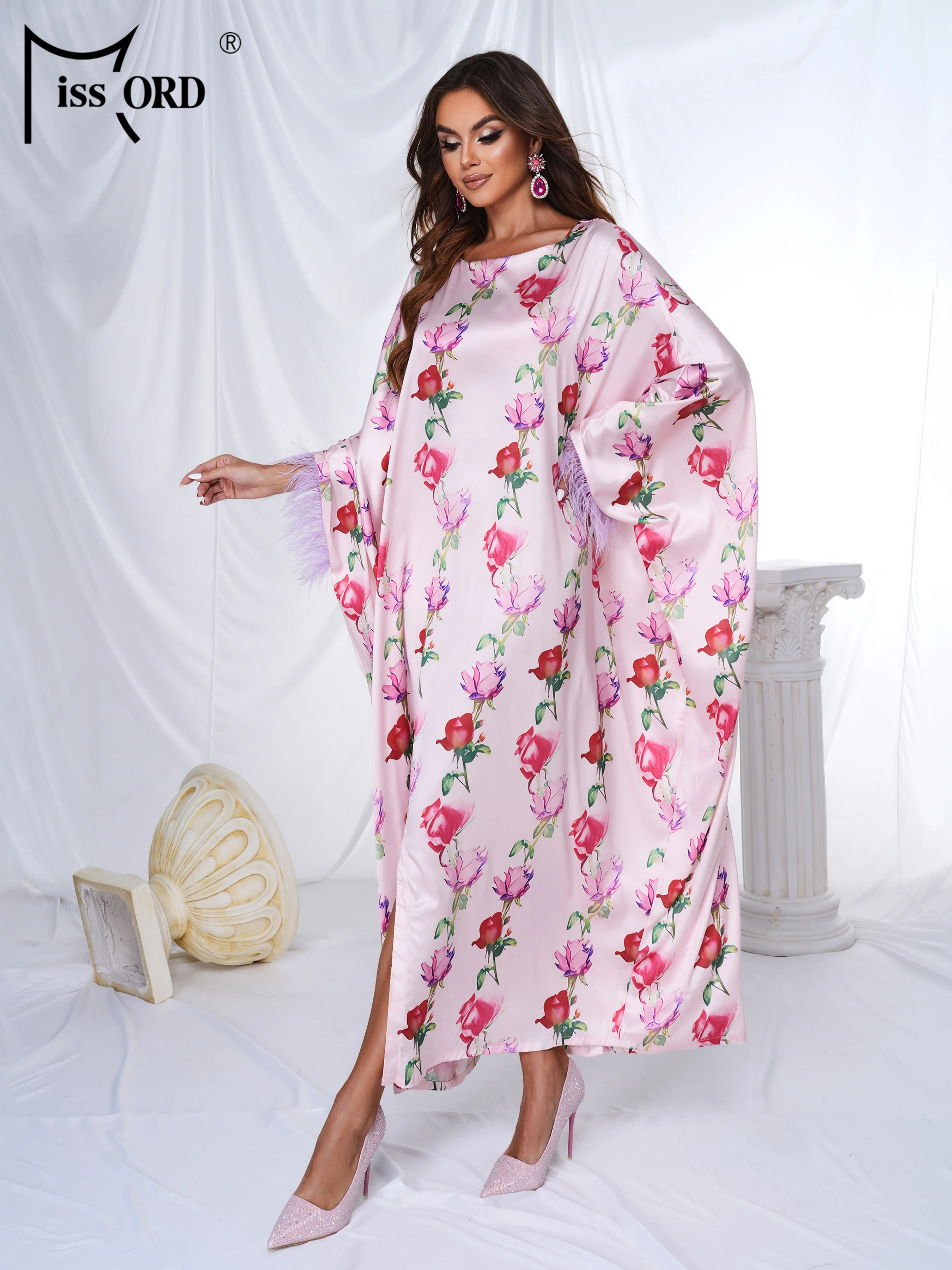 Платье Missord большого размера цветочное свободное платье удобное женское для