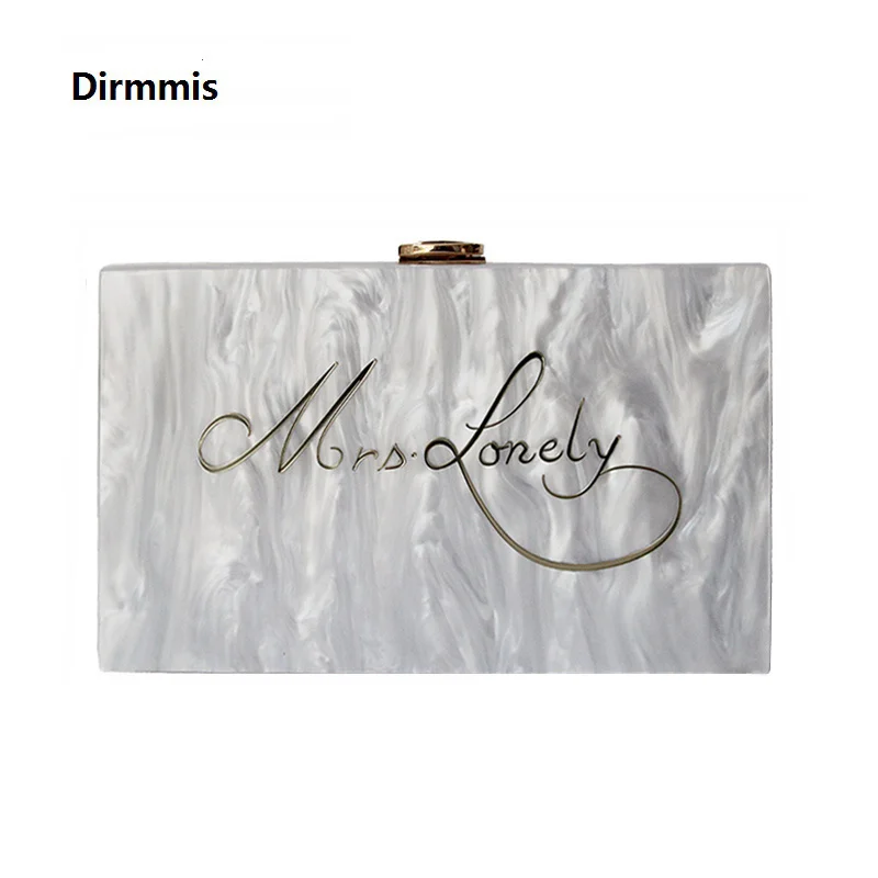 

New Wallet Brand Fashion Women Messenger Bag Pearl Acrylic Clutch Vintage Woman White Customized Name Letter Evening Bag Purse