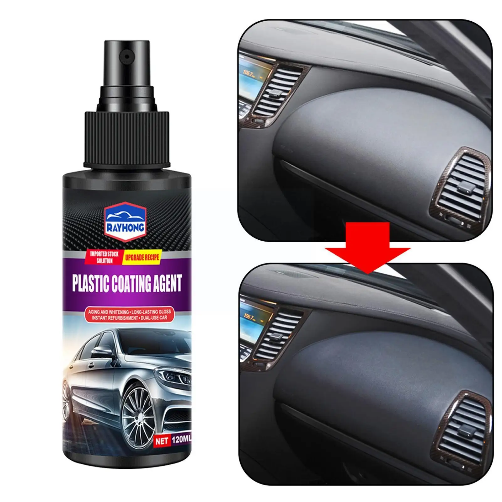 

Plastic Renovator For Car Interior Spare Parts Leather Liquid Wax Polish Plastic Restore Cleaner Spray Accessories S3 I3b5