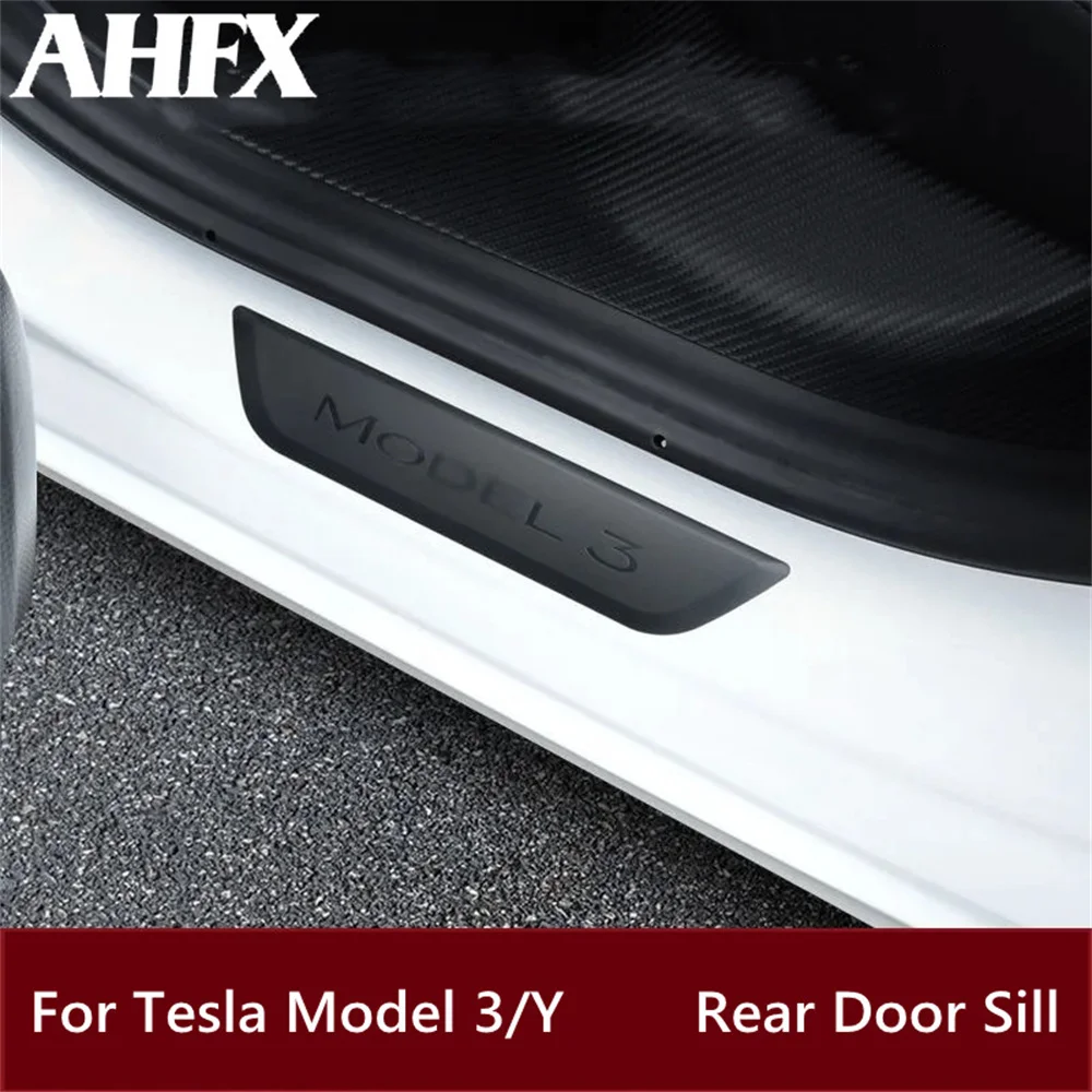 

Оригинальная наклейка на порог задней двери автомобиля Tesla Model 3 Y 21/22, аксессуары, защитная полоса педали