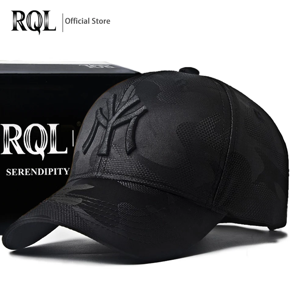 Men's Black Baseball Cap Male Summer Low Profile Camouflage Embroidered Logo Cotton  Mountain Snapback Brand Hip Hop Sun Hat