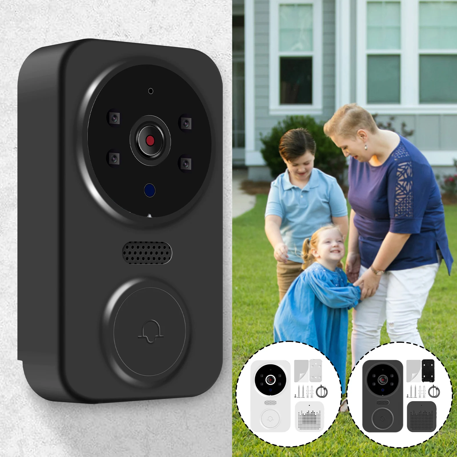 

Дверной звонок 2,4G Wi-Fi 720P HD ночное видение беспроводной дверной звонок с камерой перезаряжаемый меняющий голос Визуальный дверной звонок с 800 мАч