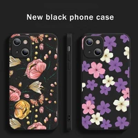 fashion hand painted flower bud phone case for iphone 13 12 11 mini pro xs max 8 7 6 6s plus x se 2020 xr