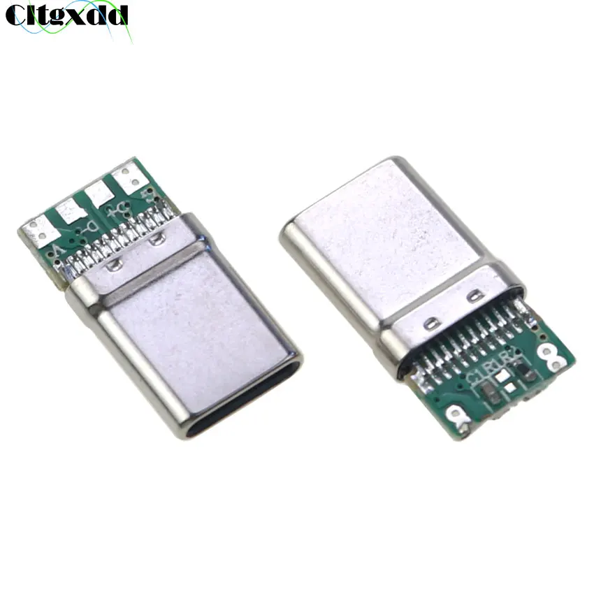 

Cltgxdd 1pcs USB 3.1 Type-C OTG Connector 24P Male Plug Receptacle Adapter to Solder Wire & Cable 24 Pin Support PCB Board