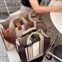 casual striped canvas large tote bag fashion designer women handbags luxury shoulder crossbody bags big shopper purse travel bag