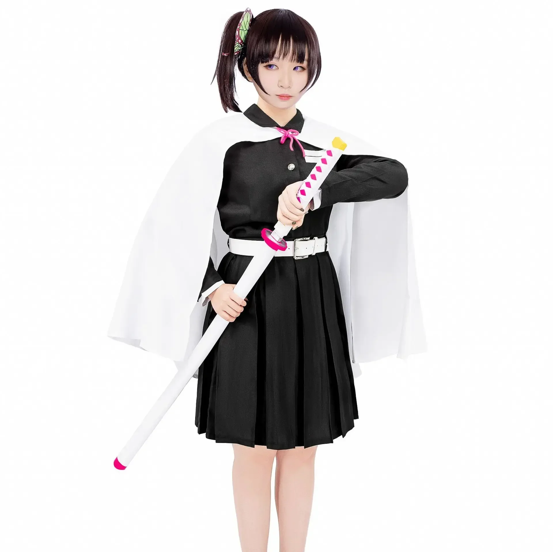 Взрослый аниме косплей костюм Kimetsu No Yaiba Tsuyuri Kanao кимоно полный комплект костюмы на