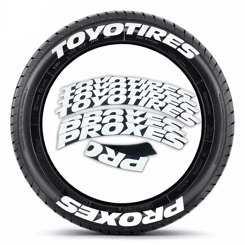 

Car Tire Letter Stickers for TOYOTIRES PROXES Siamese Styling Lettering Wheel Logo Tyre Stickers Auto Decoration 4 Colors