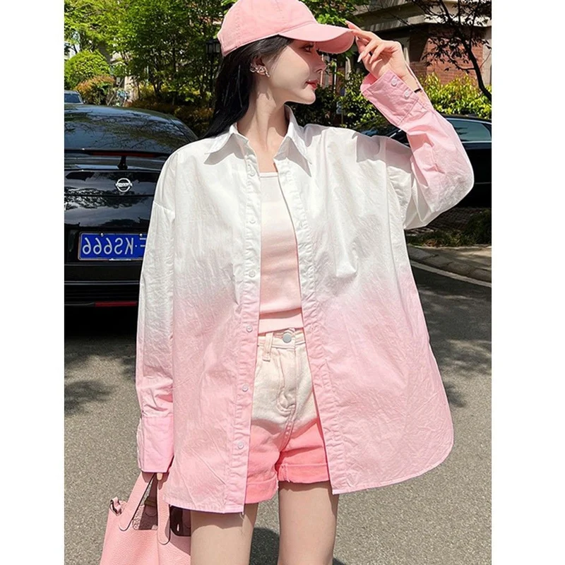 

Рубашка-поло женская с длинным рукавом, контрастная Свободная блузка в стиле пэчворк, модная трендовая одежда в Корейском стиле, большие размеры, весна-лето