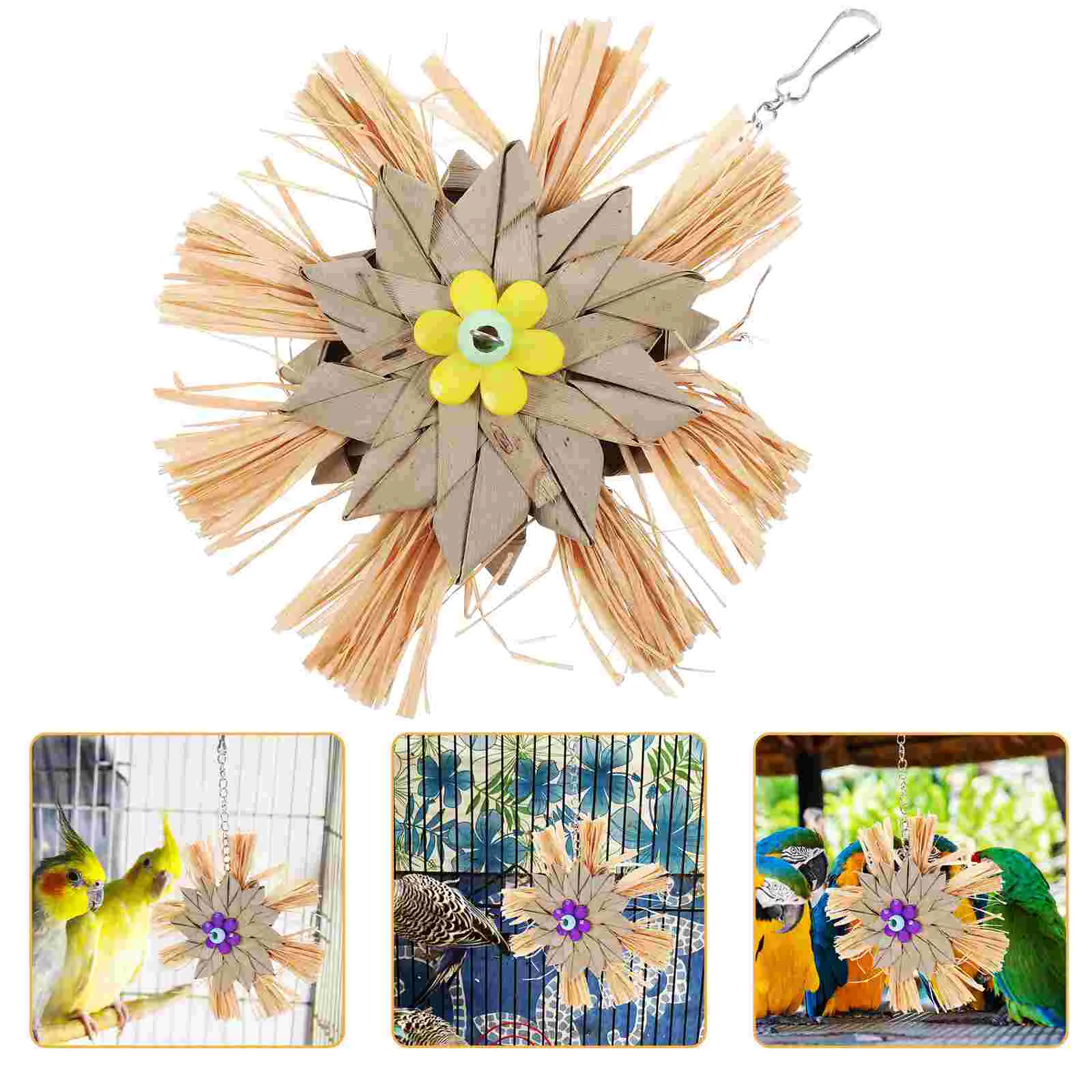 

Parrot Wooden Shredding Toy Bird Chewing Toy Wear-resistant Bird Hanging Chew Toy