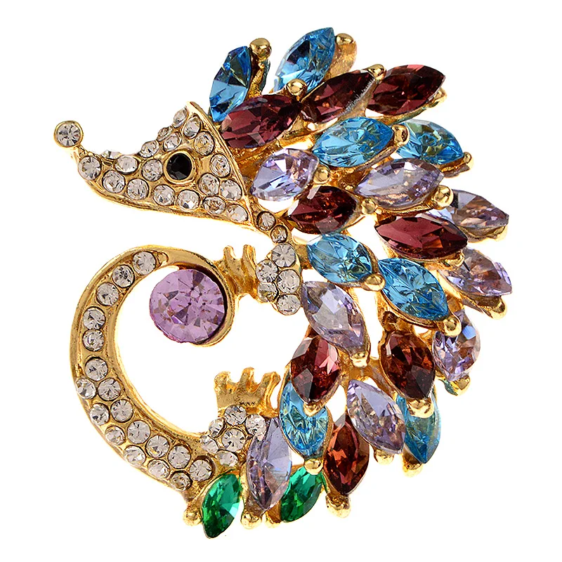 

Women Hedgehog Brooches Cute Fashion Crystal Rhinestone Animal Lapel Pins Funny Gift Jewelry Accessories