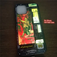 cool anime demon slayer led phone cover coque for iphone 13 12 11 pro xs max 7 8 plus se2 xr night light luminous flash case