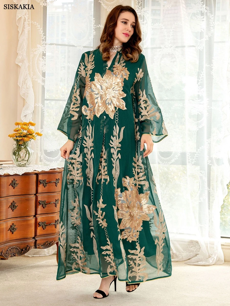 Sequin Embroidered Abaya Dress 5