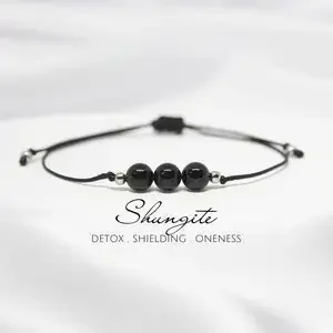 Черный субграфитовый браслет исцеляющий кристалл Защитный Браслет очистка от