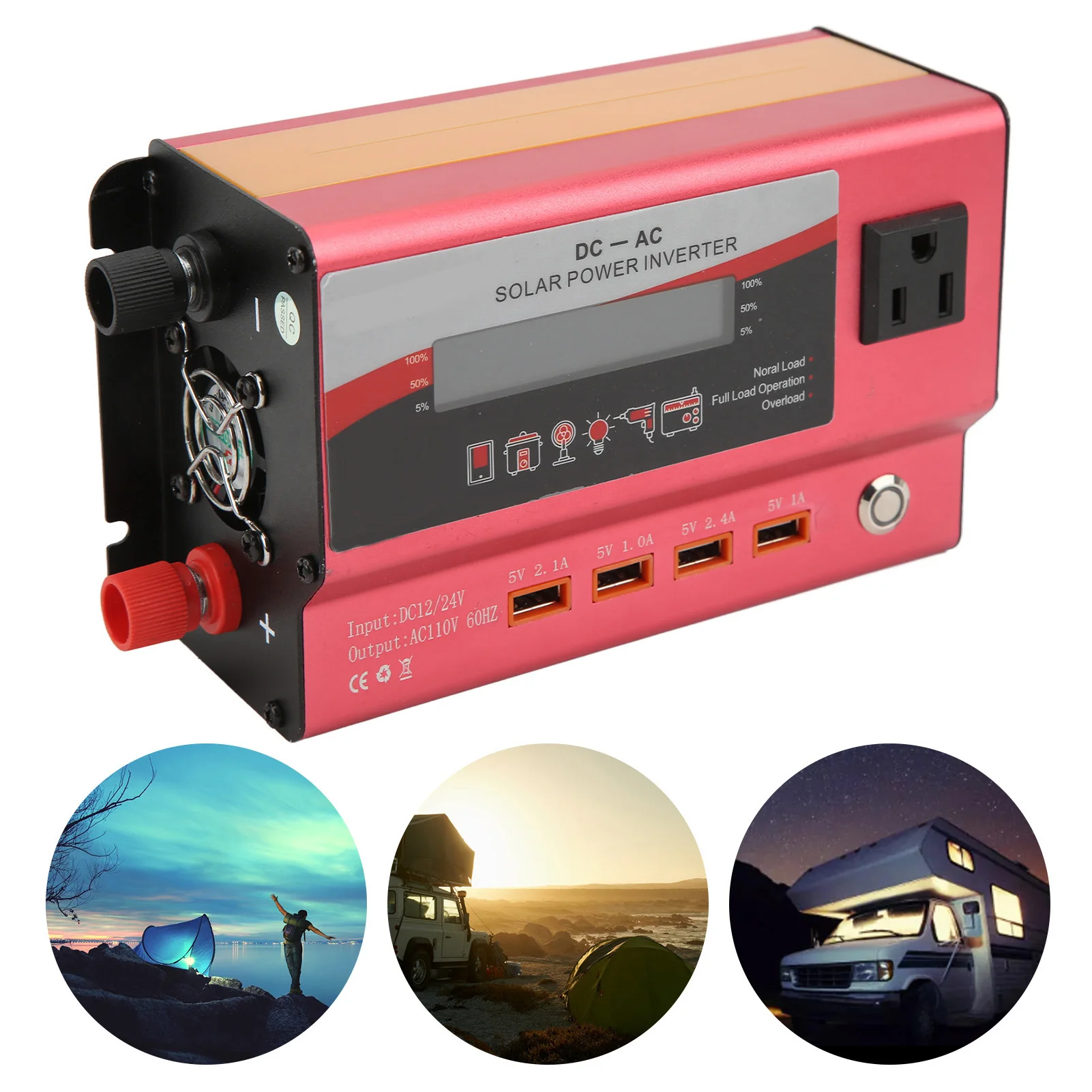 Инвертор красной мощности Модифицированный синусоидальный автомобильный