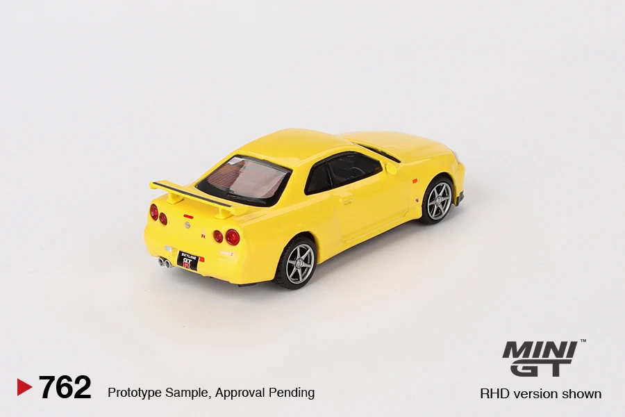MINIGT 1/64 7762 Nissan Skyline GT-R (R34) V-Spec Lightning Yellow 743 772 имитация сплава литая под давлением