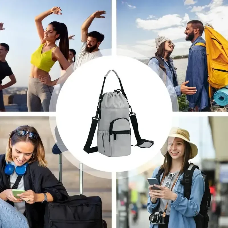 Сумка для бутылки с водой через плечо изолированный футляр несколькими