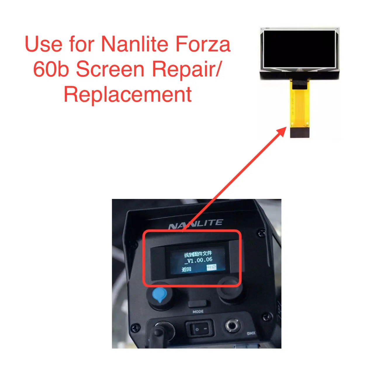 Фото Новый оригинальный OLED ЖК-дисплей для Nanlite Forza 60b Fs-300B Ремонт/Замена №1