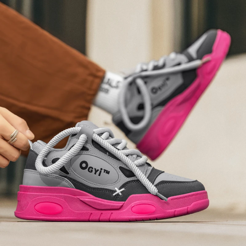 New Vintage Men's Sneakers Streetwear Hip Hop Skateboard Shoes Men Platform High top Sneakers Men Designer Shoes tenis masculino