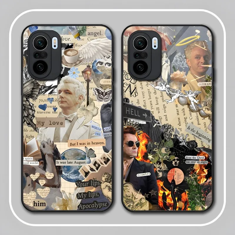Фото Стеклянный чехол для телефона TV Good Omens для Xiaomi PocoF3 11 11T 10 13 12Pro Lite Redmi Note 10 9 8 Pro 9T 9A PocoX3Pro, чехол №1