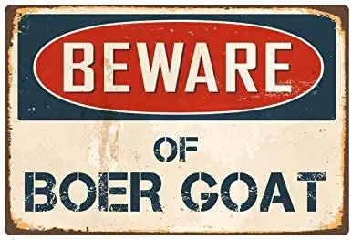 

Остерегайтесь бура козы 8x12 винтажных виниловых знаков