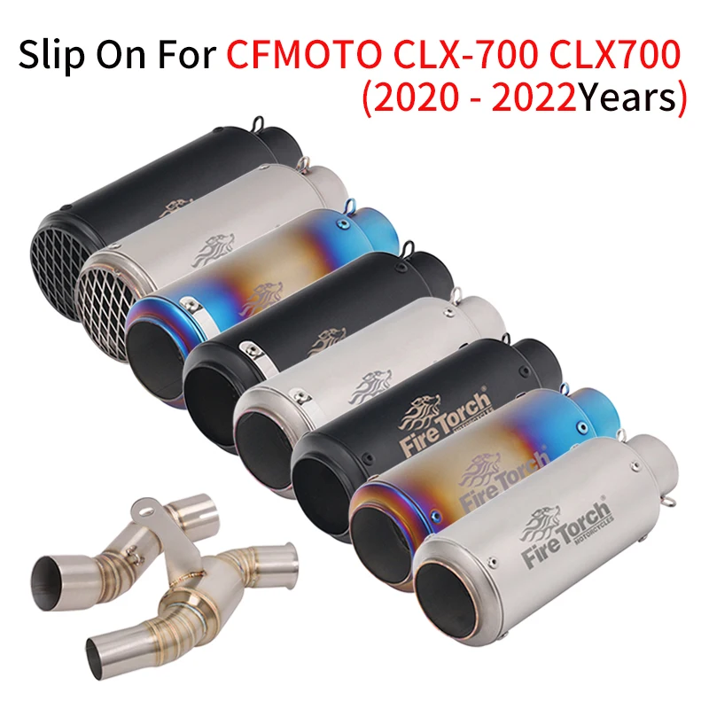 

For CFMOTO CLX-700 CLX700 CLX 700 Sport 2020 2021 2022 2023 Motorcycle Exhaust Escape Systems Moto 51mm Mid Link Pipe Muffler