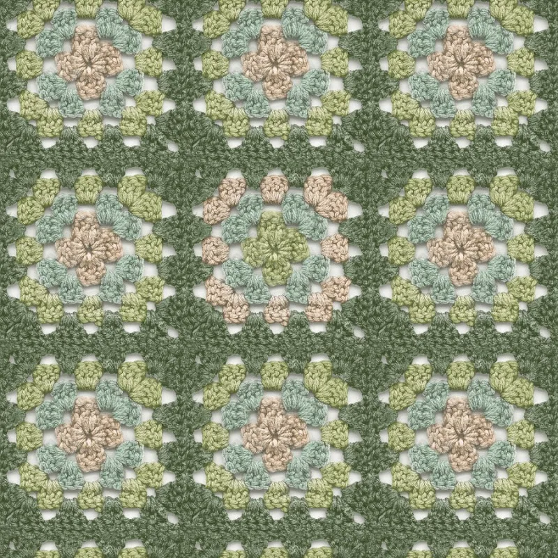 

Chesapeake Maud Green Crochet Geometric Wallpaper