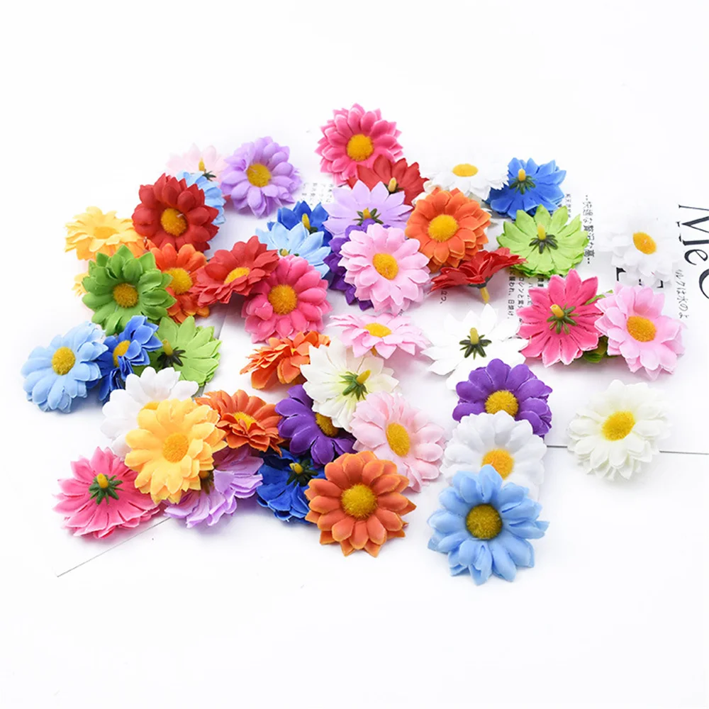 

Hot selling 50pcs DIY handmade sunflower daisy simulation sunflower home wedding party decoration outdoor green plants
