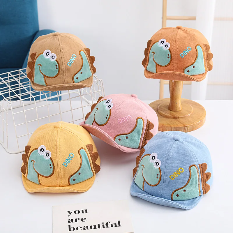 

Children's Hats Spring And Autumn Style Cartoon Dinosaur Soft Hat Boys And Girls Baby Cap Cute Embroidered Baby Baseball Cap