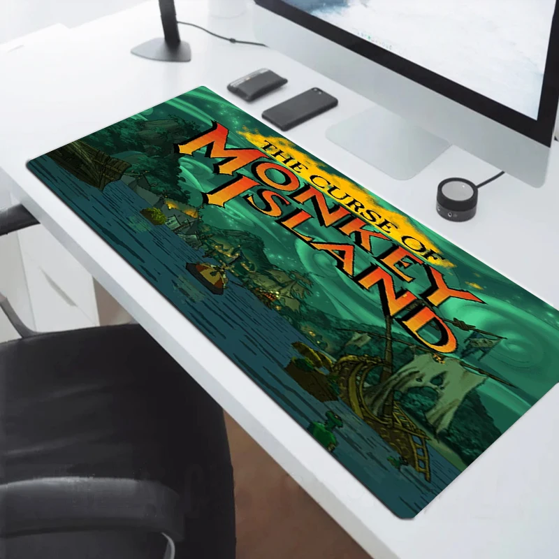 

Monkey Island Mousepad Gaming Keyboard Pad Mouse Gamer Cabinet Pc Accessories Deskmat Non-slip Mat Table Pads Mausepad Desk Mats