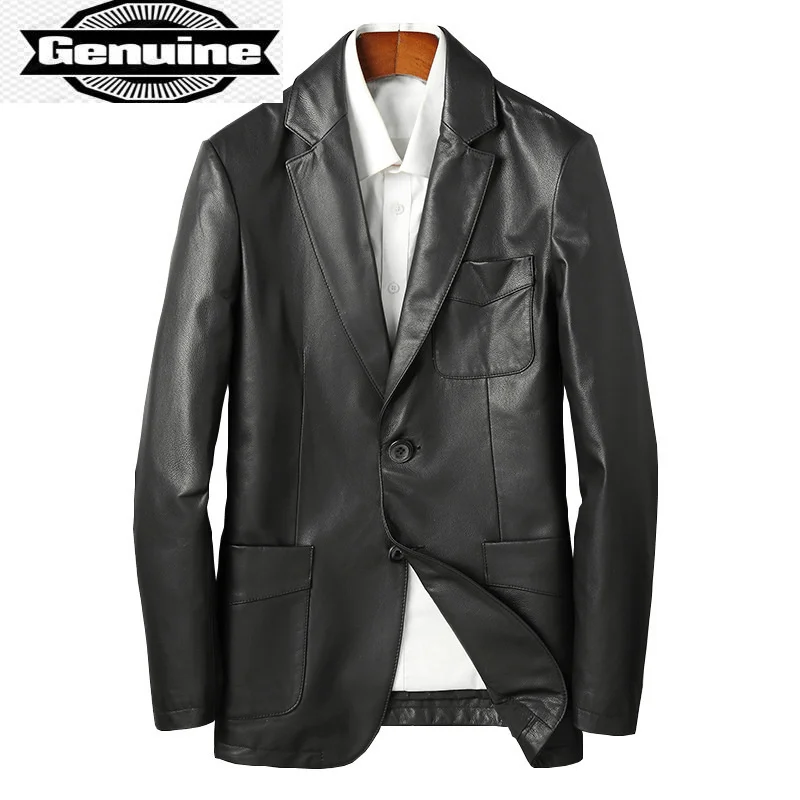 

Cowhide Leather Jacket Men Real Genuine Leather Jackets Male New Black Coat Mens Clothing Casual Casaco Masculino SQQ299