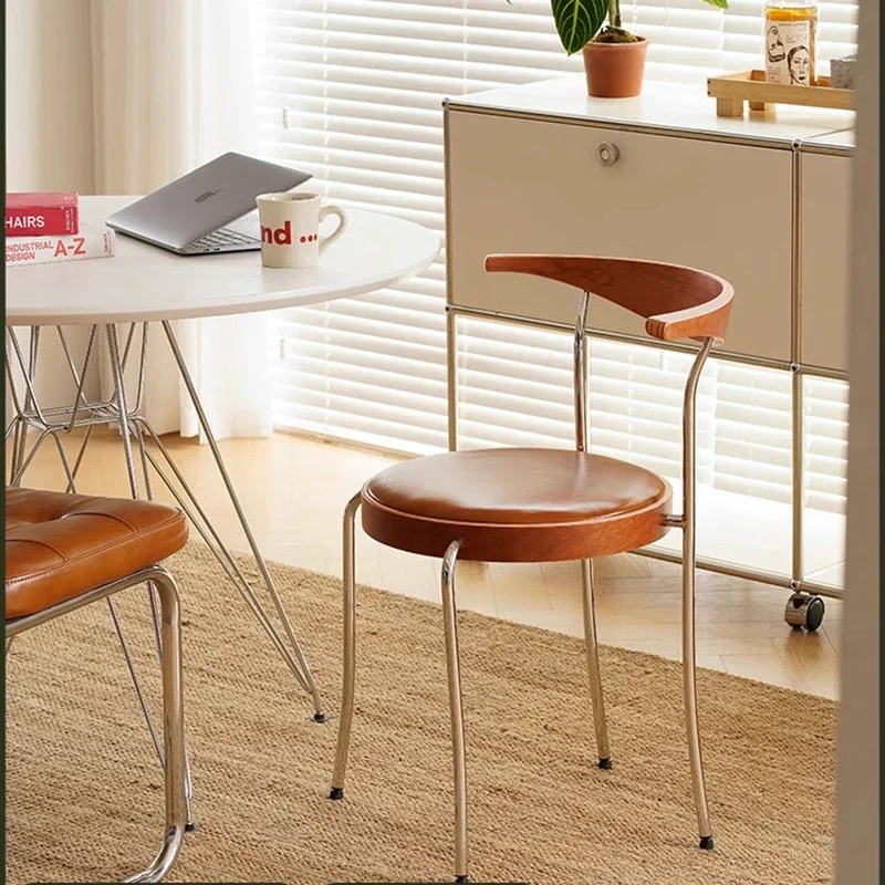 Современный скандинавский обеденный стул для гостиной деревянный с акцентом