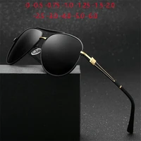classic polarized sunglasses men metal driving gray myopia lens prescription spectacle 0 0 5 0 75 1 0 1 25 1 5 to 6 0
