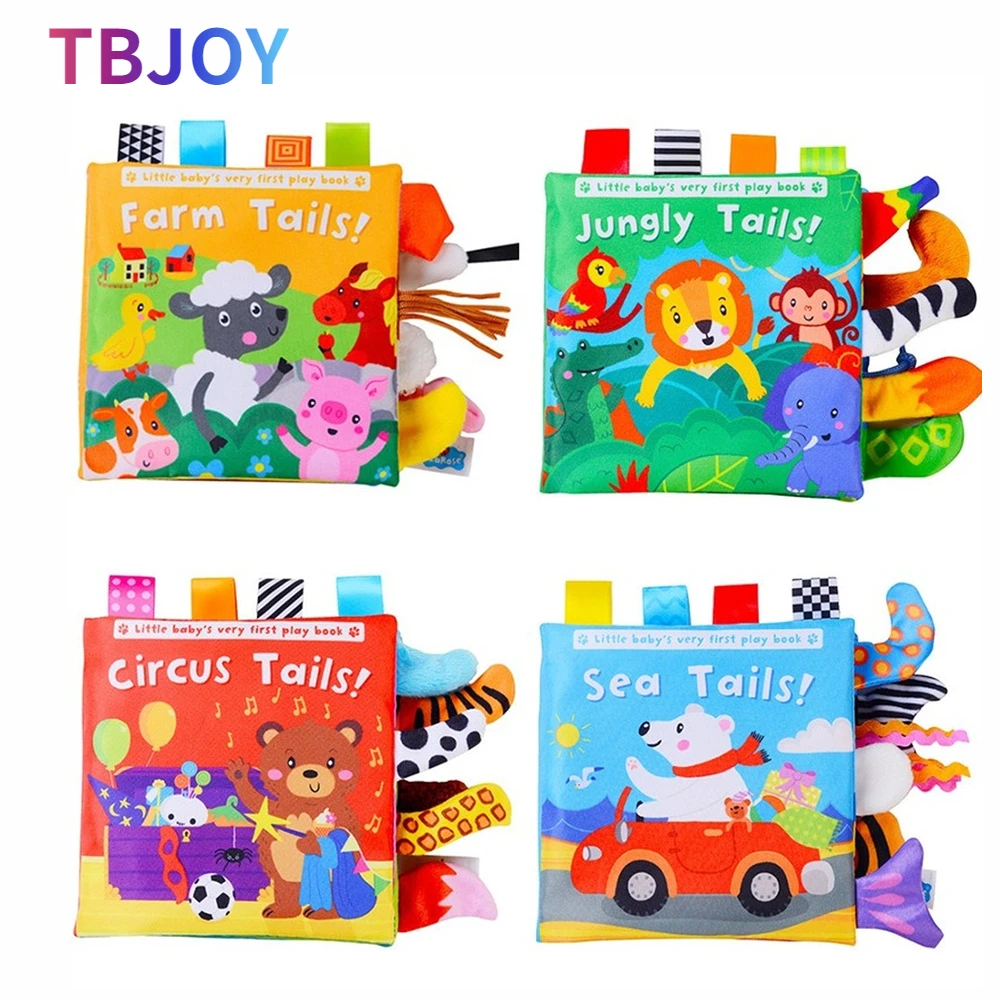 

Baby Cloth Books Toy Baby Early Learning Tearing Tail Cloth Book Parent-child Interactive Sound Paper Puzzle Cloth Book Toy
